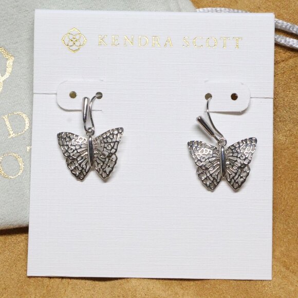 Kendra Scott Jewelry - Authentic Kendra Scott Hadley Butterfly Silver Small Drop Earrings